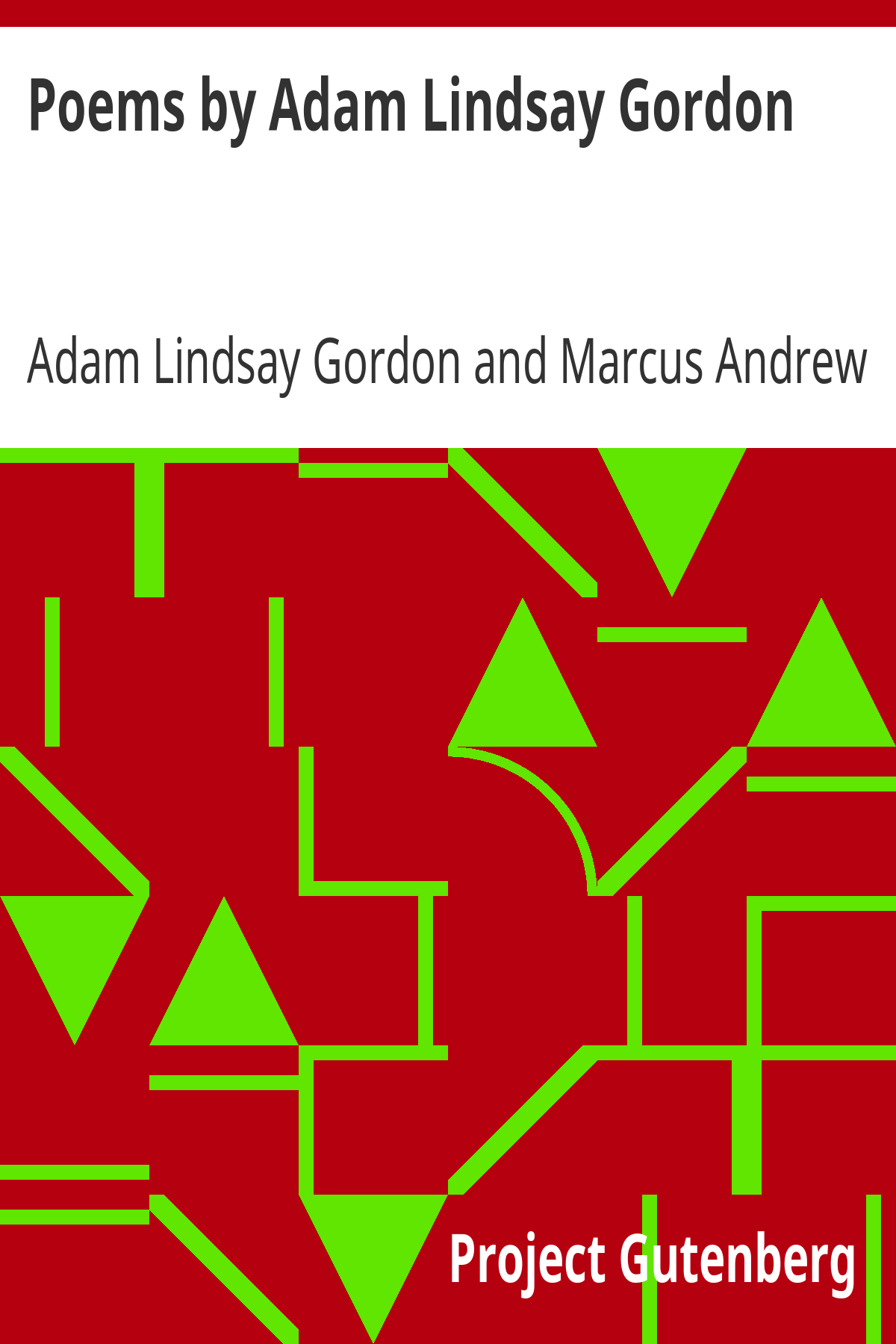 Book cover for Poems by Adam Lindsay Gordon