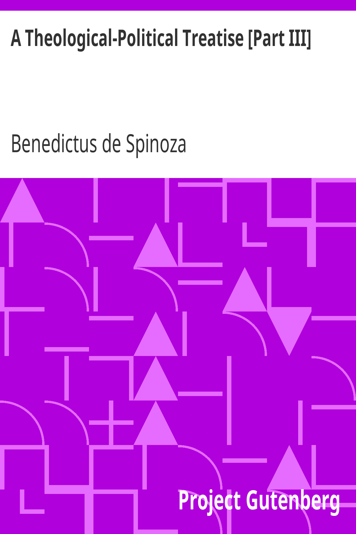 Book cover for A Theological-Political Treatise [Part III]