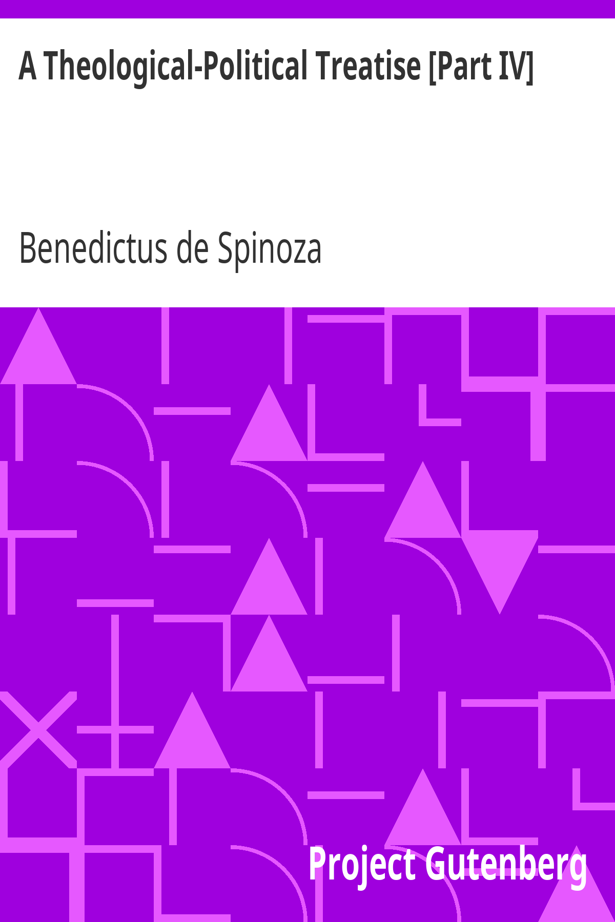 Book cover for A Theological-Political Treatise [Part IV]