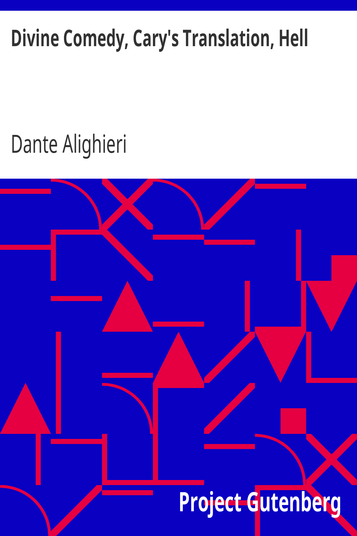 Book cover for Divine Comedy, Cary's Translation, Hell
