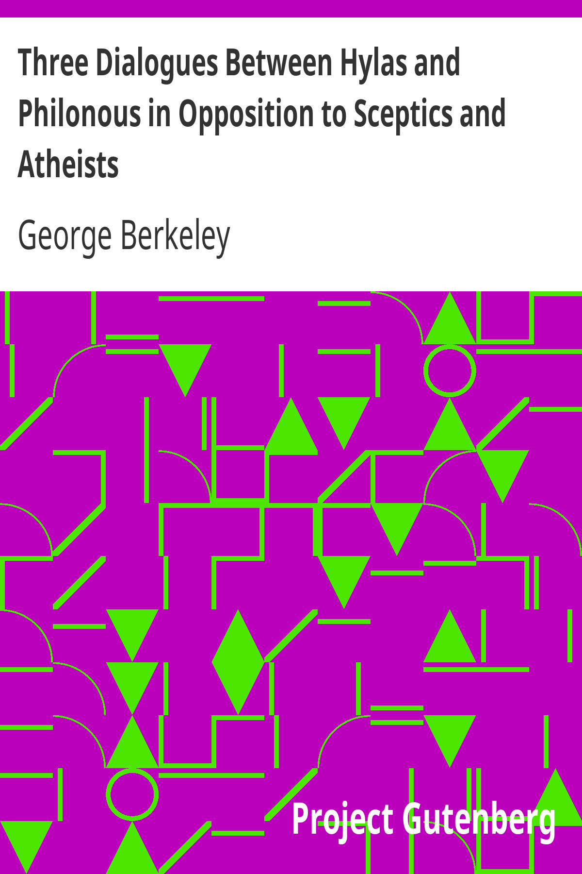 Book cover for Three Dialogues Between Hylas and Philonous in Opposition to Sceptics and Atheists