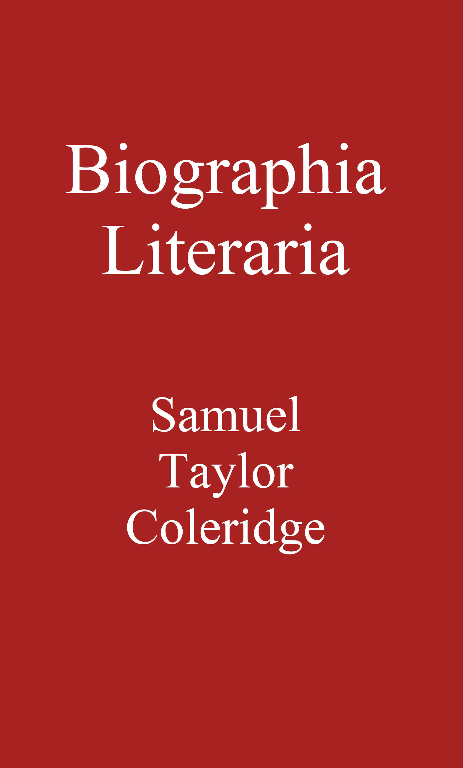 Book cover for Biographia Literaria